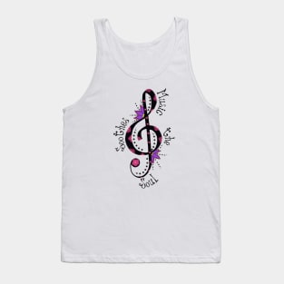 Music soothes the soul treble clef Tank Top